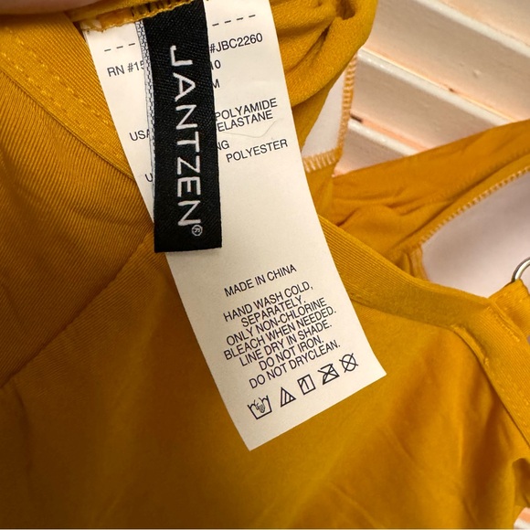 Jantzen one piece mustard yellow swim suit Size 10 - Picture 5 of 5